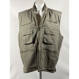 Banana Republic Vest Mens XL Green Utility Full Zip Outdoor Casual
